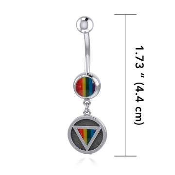 Rainbow Encircled Triangle Belly Button Ring BJ026 - Jewelry
